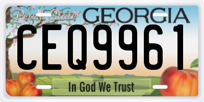 GA license plate CEQ9961