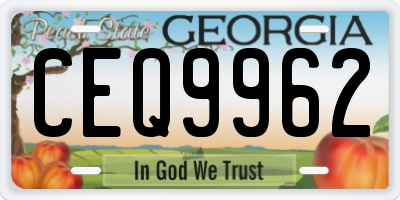 GA license plate CEQ9962