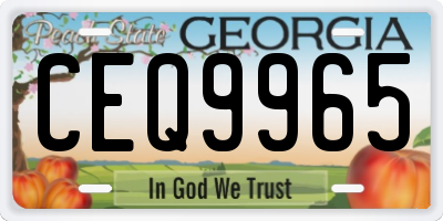 GA license plate CEQ9965