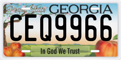 GA license plate CEQ9966