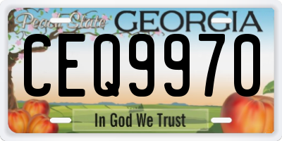 GA license plate CEQ9970