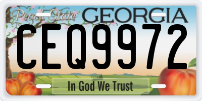 GA license plate CEQ9972