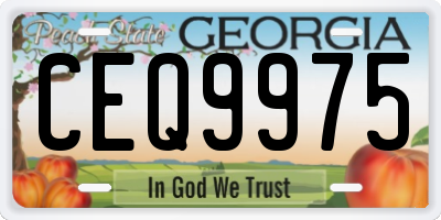 GA license plate CEQ9975