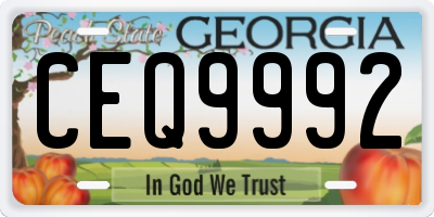 GA license plate CEQ9992