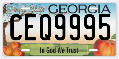 GA license plate CEQ9995