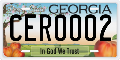 GA license plate CER0002