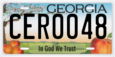 GA license plate CER0048