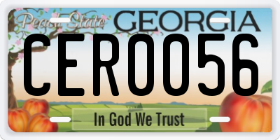 GA license plate CER0056