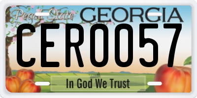 GA license plate CER0057