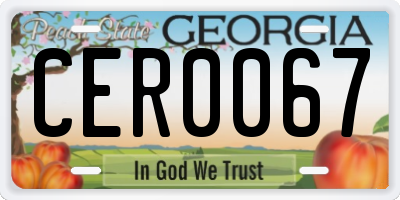 GA license plate CER0067
