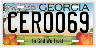 GA license plate CER0069