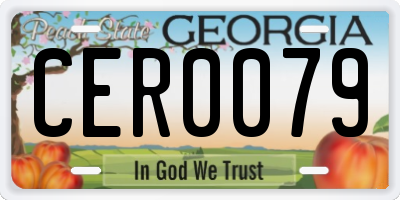 GA license plate CER0079