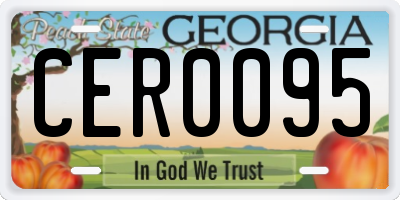 GA license plate CER0095