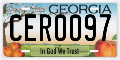 GA license plate CER0097