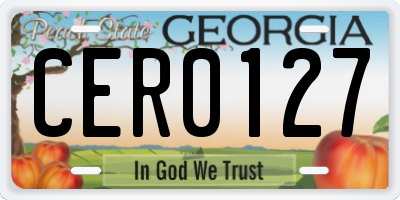 GA license plate CER0127