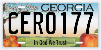 GA license plate CER0177