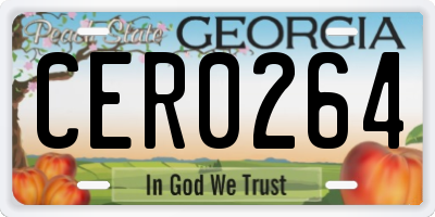 GA license plate CER0264