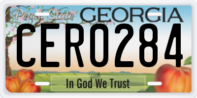 GA license plate CER0284