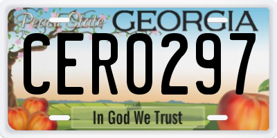 GA license plate CER0297