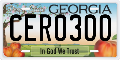 GA license plate CER0300