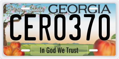 GA license plate CER0370