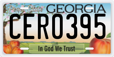 GA license plate CER0395