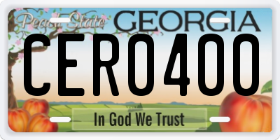 GA license plate CER0400