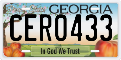 GA license plate CER0433