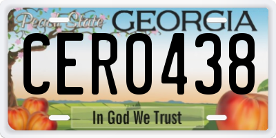 GA license plate CER0438