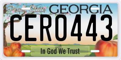 GA license plate CER0443
