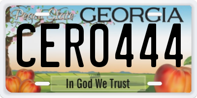 GA license plate CER0444