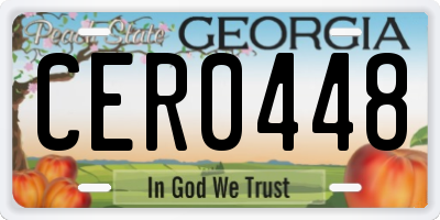GA license plate CER0448