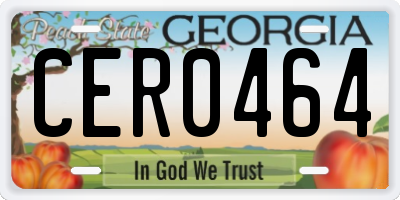 GA license plate CER0464