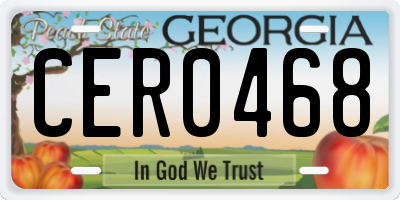 GA license plate CER0468