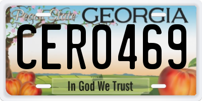 GA license plate CER0469