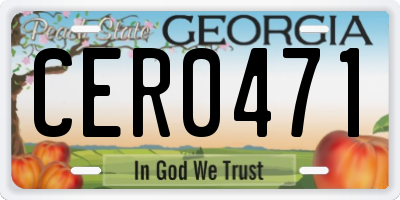 GA license plate CER0471