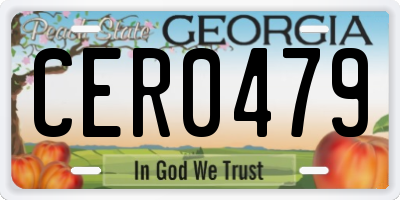 GA license plate CER0479