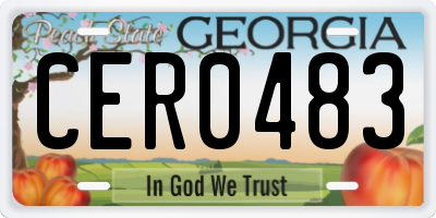 GA license plate CER0483