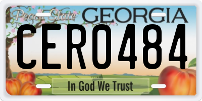 GA license plate CER0484