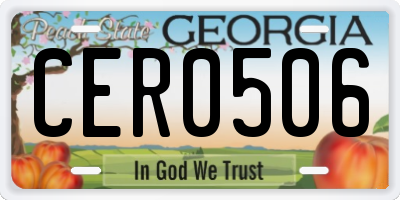 GA license plate CER0506