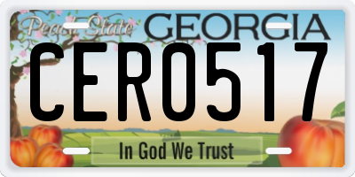 GA license plate CER0517