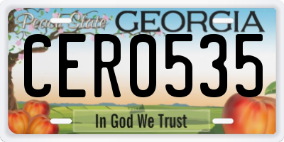 GA license plate CER0535