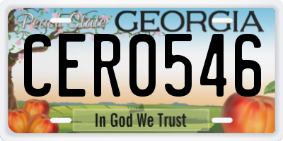 GA license plate CER0546