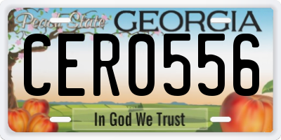 GA license plate CER0556