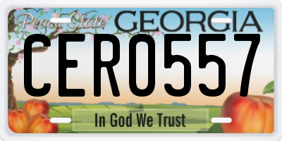 GA license plate CER0557