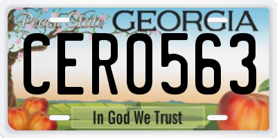 GA license plate CER0563
