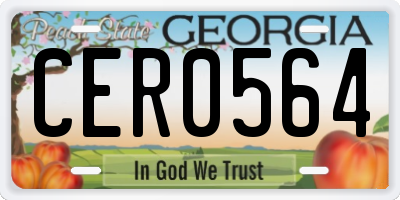 GA license plate CER0564