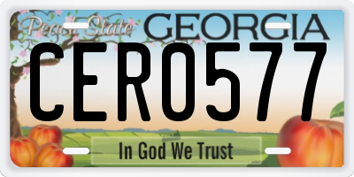 GA license plate CER0577