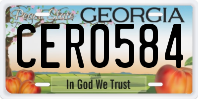 GA license plate CER0584