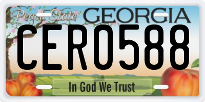 GA license plate CER0588